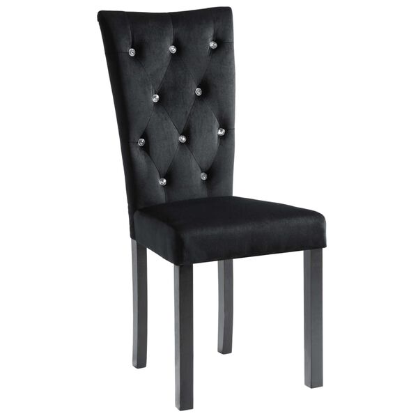 vidaXL Dining Chairs 4 pcs Black Velvet
