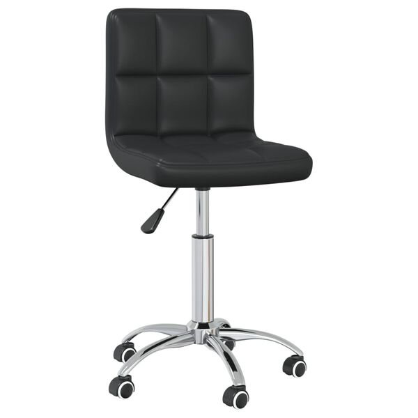 vidaXL Swivel Office Chair Black Faux Leather