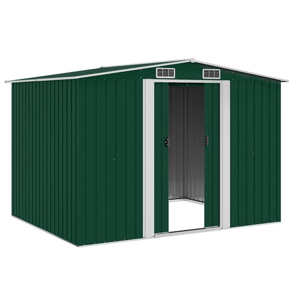 vidaXL Garden Storage Shed Green Metal 257x205x178 cm