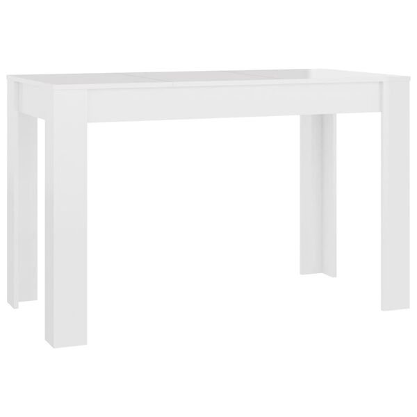 vidaXL Dining Table High Gloss White 120x60x76 cm Engineered Wood