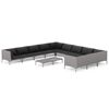 vidaXL 12 Piece Garden Lounge Set with Cushions Poly Rattan Dark Grey