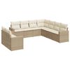 vidaXL 9 Piece Garden Sofa Set with Cushions Beige Poly Rattan