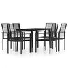 vidaXL 7 Piece Garden Dining Set Black