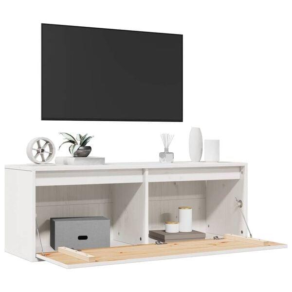 vidaXL Wall Cabinet White 100x30x35 cm Solid Wood Pine