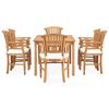 vidaXL 7 Piece Garden Dining Set with Cushions Solid Teak Wood