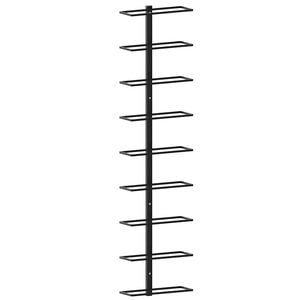 vidaXL Wall-mounted Wine Rack for 9 Bottles Black Iron