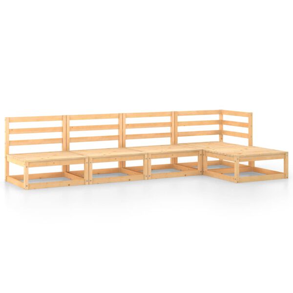 vidaXL 5 Piece Garden Lounge Set Solid Wood Pine