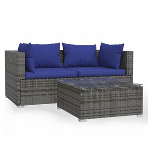 vidaXL Garden Lounge Set | Grey, Dark Blue