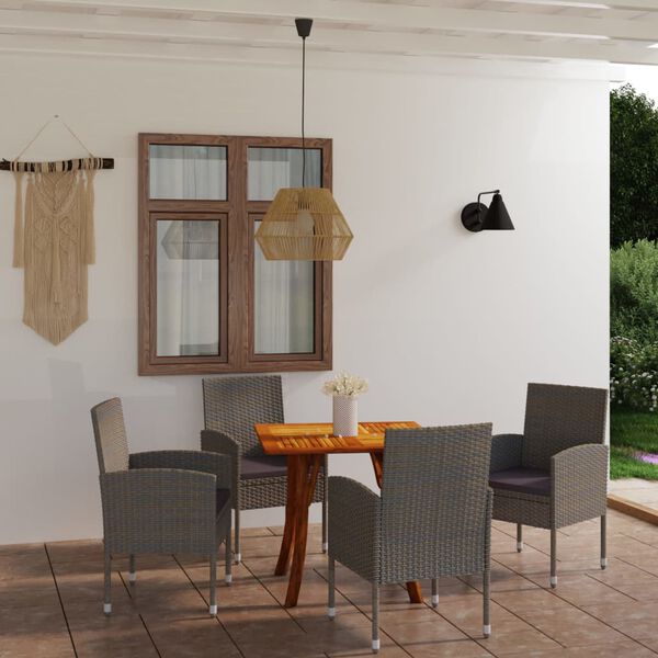 vidaXL 5 Piece Garden Dining Set Anthracite