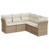 vidaXL 5 Piece Garden Sofa Set with Cushions Beige Poly Rattan