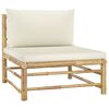 vidaXL 11 Piece Garden Lounge Set with Cream White Cushions Bamboo
