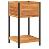 vidaXL Garden Planter with Shelf 45x45x80 cm Solid Wood Acacia&Steel