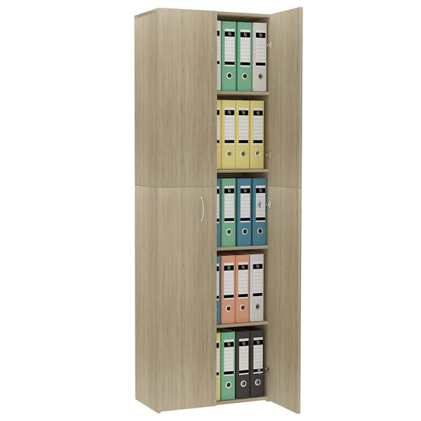 vidaXL Office Cabinet Sonoma Oak 60x32x190 cm Engineered Wood