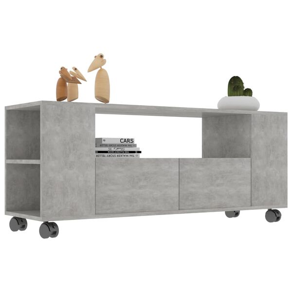 vidaXL TV Cabinet Concrete Grey 120x35x48 cm Engineered Wood