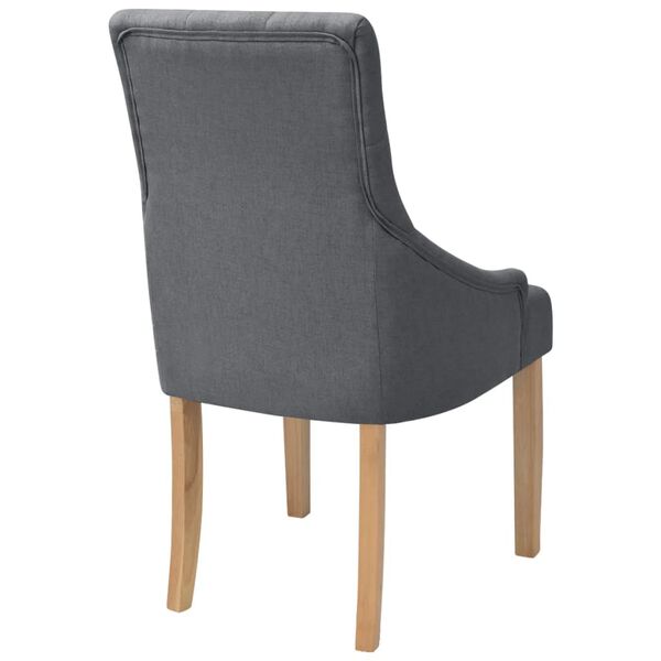 vidaXL Dining Chairs 2 pcs Dark Grey Fabric
