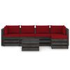 vidaXL 6 Piece Garden Lounge Set with Cushions Grey Impregnated Wood