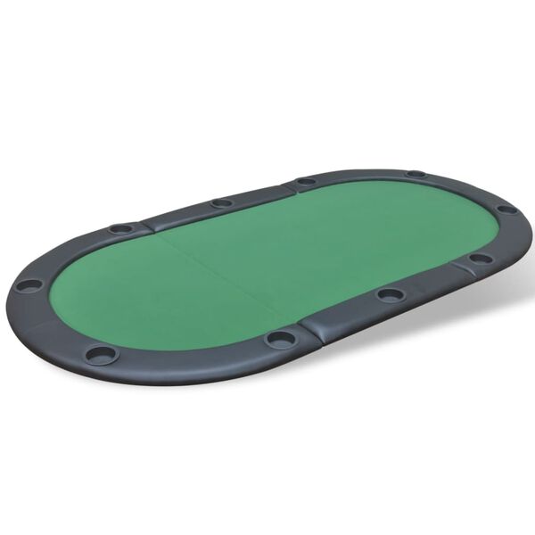 vidaXL 10-Player Foldable Poker Tabletop Green