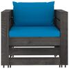 vidaXL 6 Piece Garden Lounge Set with Cushions Grey Impregnated Wood