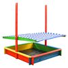 vidaXL Sandbox with Adjustable Roof Fir Wood Multicolour UV50
