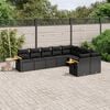 vidaXL 9 Piece Garden Sofa Set with Cushions Black Poly Rattan