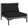 vidaXL 14 Piece Garden Lounge Set with Cushions Poly Rattan Dark Grey