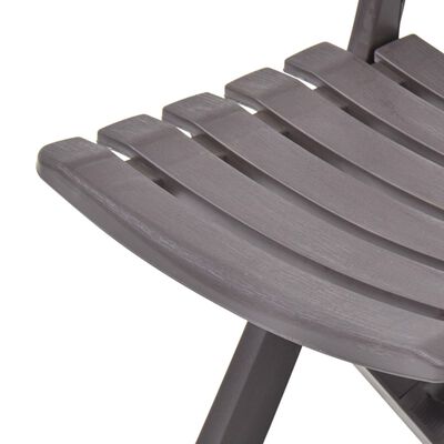 vidaXL Folding Garden Chairs 2 pcs Plastic Mocha