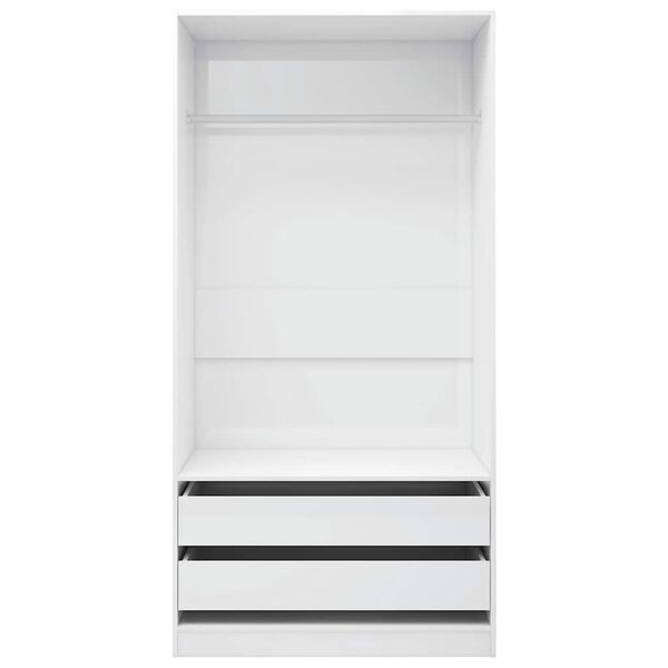 vidaXL Wardrobe High Gloss White 100x50x200 cm Engineered Wood