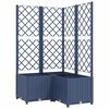 vidaXL Garden Planter with Trellis Blue Grey 80x80x136 cm PP
