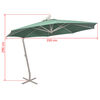 vidaXL Hanging Garden Parasol 350 cm Green Aluminium Pole
