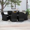 vidaXL 7 Piece Garden Dining Set with Cushions Black