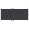 vidaXL Garden Highback Chair Cushions 4 pcs Black 120x50x3 cm Fabric