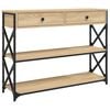 vidaXL Console Table | Sonoma oak | Engineered wood | Narrow | Adjustable Feet
