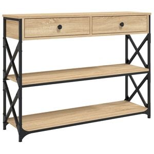 vidaXL Console Table | Sonoma oak | Engineered wood | Narrow | Adjustable Feet