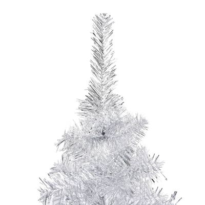 vidaXL Artificial Pre-lit Christmas Tree with Stand Silver 150 cm PET