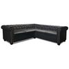 vidaXL Chesterfield Corner Sofa 5-Seater Artificial Leather Black