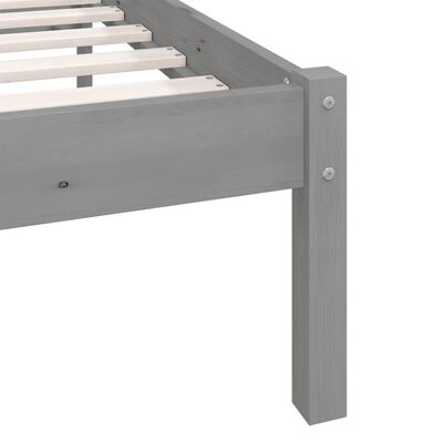 vidaXL Bed Frame without Mattress Grey Solid Wood 200x200 cm