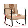 vidaXL Lounge Chair Cream Genuine Goatskin and Canvas