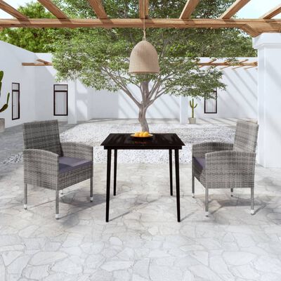 vidaXL 3 Piece Garden Dining Set Anthracite