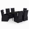 vidaXL 7 Piece Garden Dining Set with Cushions Black