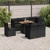 vidaXL 9 Piece Garden Sofa Set with Cushions Black Poly Rattan
