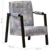 vidaXL Sofa Chair 60x80x87 cm Grey Real Goat Leather