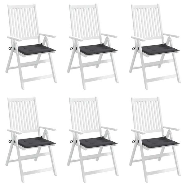 vidaXL Garden Chair Cushions 6 pcs Anthracite 40x40x4 cm Oxford Fabric