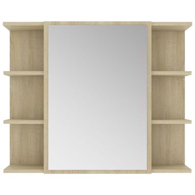 vidaXL Bathroom Mirror Cabinet Sonoma Oak 80x20.5x64 cm Engineered Wood