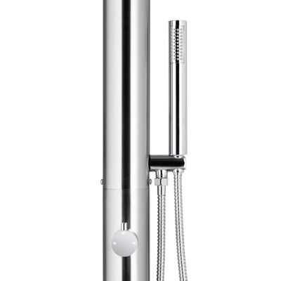 vidaXL Garden Shower with Grey Base 225 cm Stainless Steel