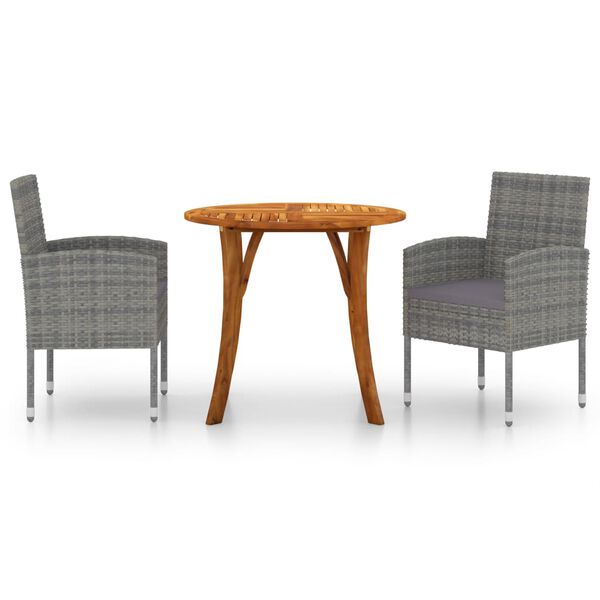 vidaXL 3 Piece Garden Dining Set Anthracite