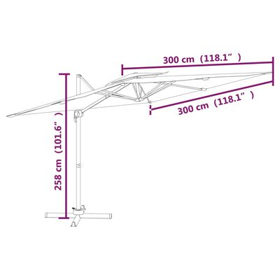 vidaXL Double Top Cantilever Umbrella Taupe 300x300 cm