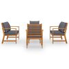 vidaXL 5 Piece Garden Lounge Set with Cushion Solid Acacia Wood