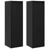 vidaXL Wall Cabinet | Set of 2 | Black | Solid Pine wood | 30 x 30 x 100 cm