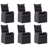 vidaXL 7 Piece Garden Dining Set Black