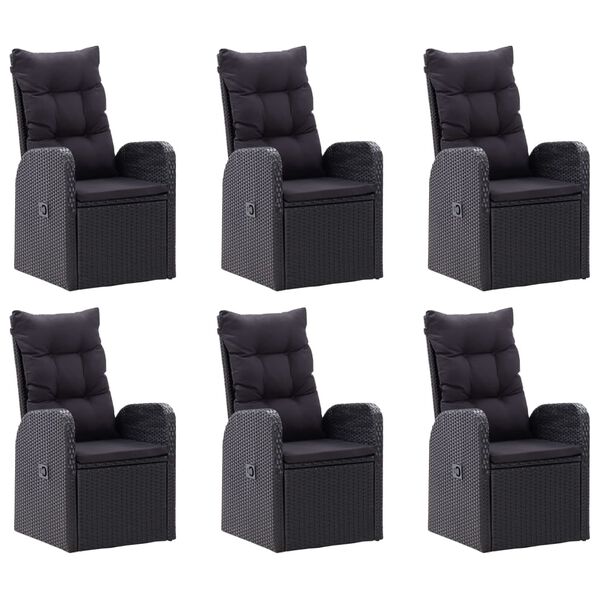 vidaXL 7 Piece Garden Dining Set Black